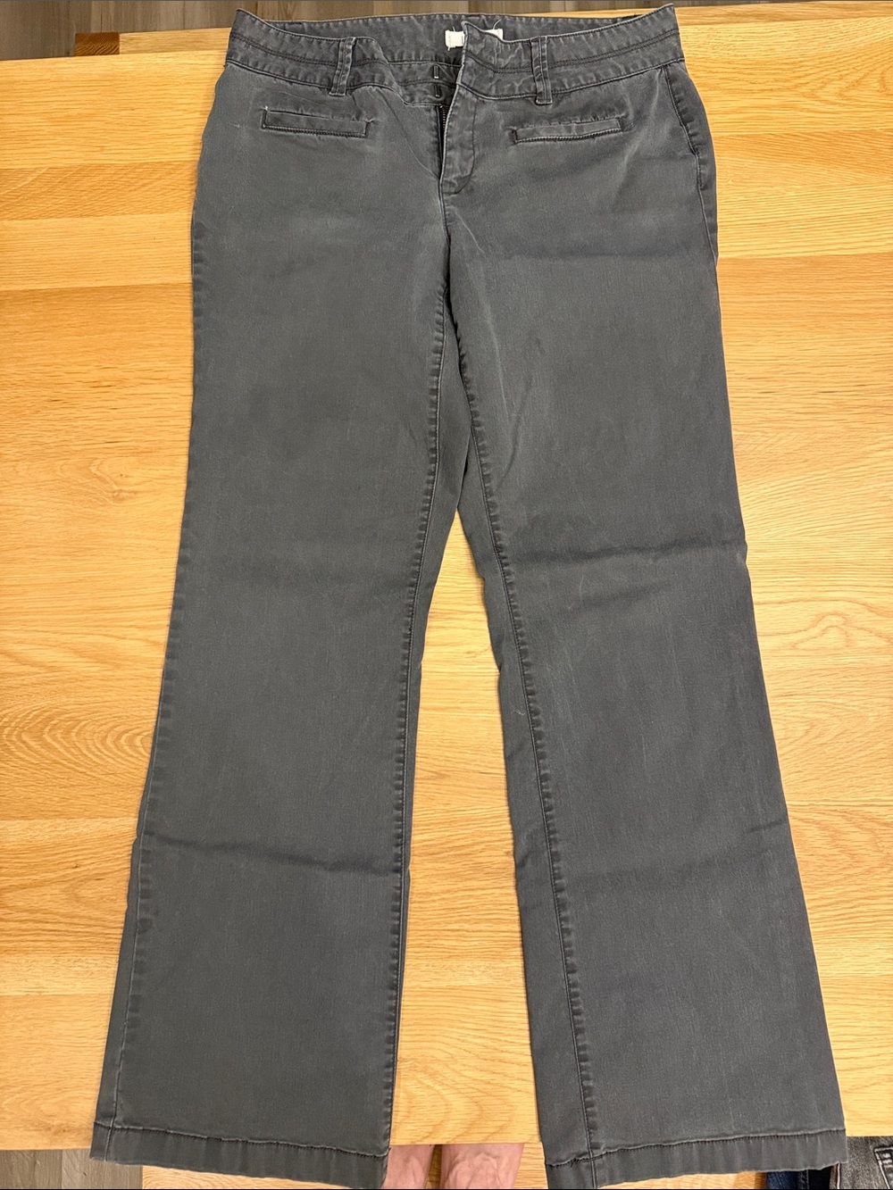 LOFT Wide-Leg chino pants in Charcoal Gray